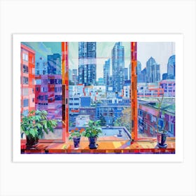 Vancouver From The Window View Painting 1 Art Print