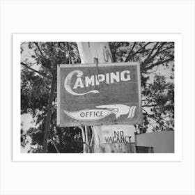 Sign Of Trailer Camp Saying No Vacancy, San Diego, California, These Signs Are Frequently Encountered In An Art Print