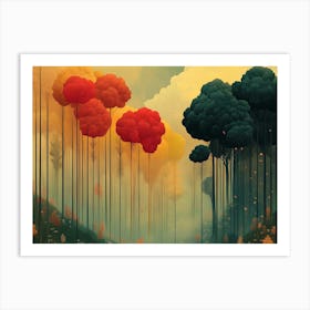 Dreamlike nature landscape illustration Art Print