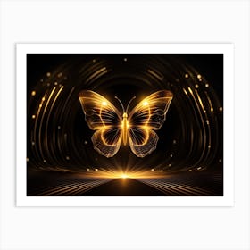 Golden Butterfly 82 Art Print
