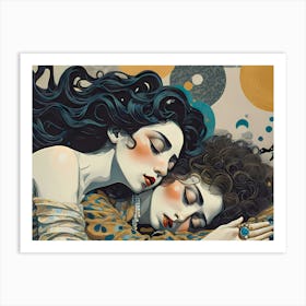 Beautiful Women Sleeping Art Print