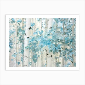 Blue Aspen Trees Art Print