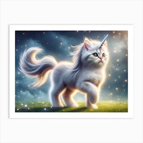 Magical Cute Unicorn Kitty Art Print
