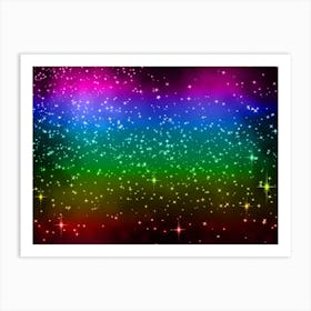 Rainbow Shining Star Background Art Print