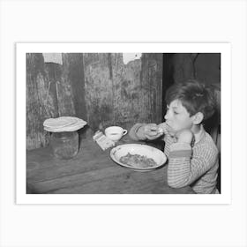 Mexican Boy Eating Lunch, San Antonio, Texas By Russell Lee 1 Art Print