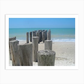 Piers On The Beach Art Print