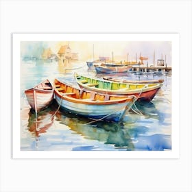 Boats In The Harbor 4 Art Print