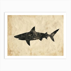 Smallscale Cookiecutter Shark Silhouette 1 Art Print