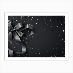 Black Background With A Bow Art Print