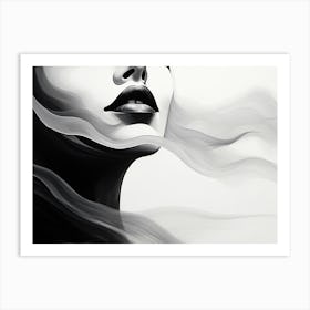 Silence Abstract Black And White 14 Art Print