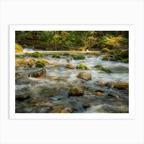 Water Flowing Around Rocks Art Print