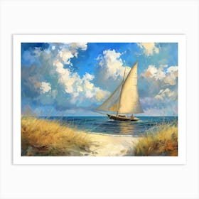 Sailboat On The Beach 3 Art Print