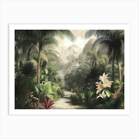 Tropical Forest Landscape Art Design 3d Art Print