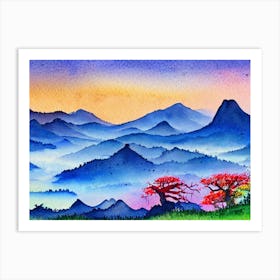 Mountain Sunrise Panorama  Art Print