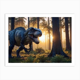 T-Rex In The Forest Art Print