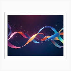 Abstract Image Of Colorful, Flowing, Ribbon Like Shapes, Intertwined And Creating A Dynamic And Energetic Design Art Print