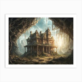 Treasure Castle in the middle of magical forest Art Print