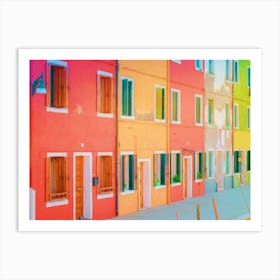 Waterfront Houses Of Burano Italy Art Print