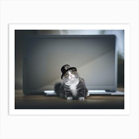 Cat In A Hat Art Print