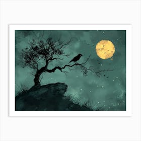 Crow On A Tree 3 Art Print