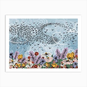 Starling Murmuration Art Print