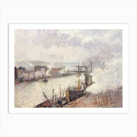 Steamboats In The Port Of Rouen (1896), Camille Pissarro Art Print