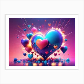 Colorful Heart Creative Art Print 26 Art Print