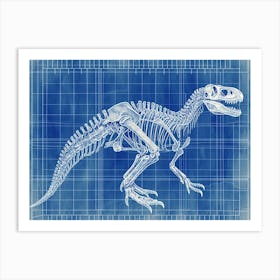 Heterodontosaurus Skeleton Hand Drawn Blueprint 2 Art Print