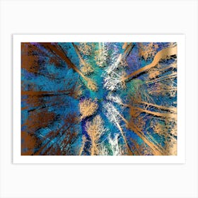 Copper Blue Abstract Art Print Art Print