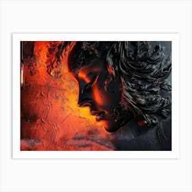 3d Effect Dark Color 2 Art Print