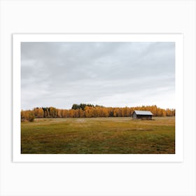 Barn In Fall Field Art Print