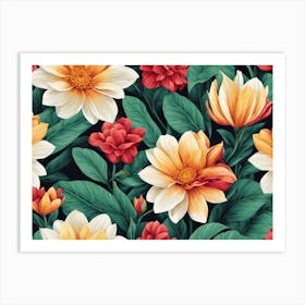 Dahlias Art Print