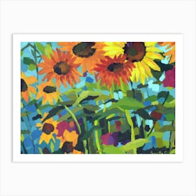 Sunflower Filed Crop2 Art Print