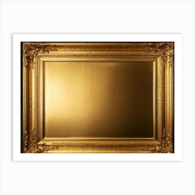 Bright Gold Metallic Border Featuring A Smooth Texture Elegantly Framing The Edge Of A Decadent A (4) Art Print