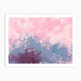 Minimal Abstract In Pink And Gray - contemporary modern hand painted office hotel living room Art Print
