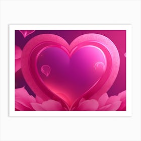 A Glowing Pink Heart Vibrant Horizontal Composition 1 Art Print