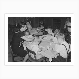 Kindergarten Children Eating Lunch, Lake Dick Project, Arkansas By Russell Lee Art Print