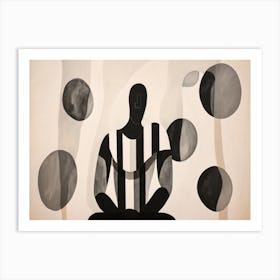 Black And White Abstract Painting Art Print