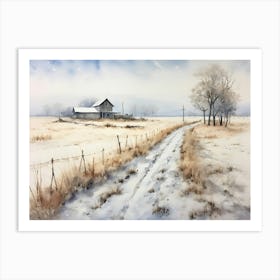 Winter Farmhouse 1 Art Print