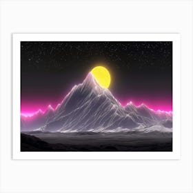 Night Sky With Mountains Art Print