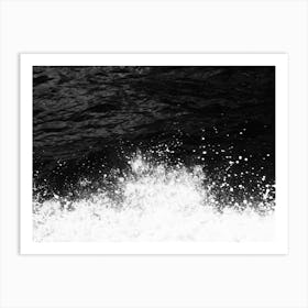 Sea Water Splash Wave Black White italy italia italian photo photography art travel Art Print