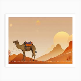 Camel In The Desert 9 Art Print