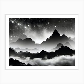 Mountains And Clouds 1 Art Print