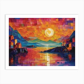 Sunset At The Lake Art Print