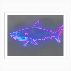 Neon Pastel Pink Blue Shark 1 Art Print