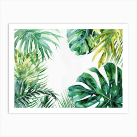 Watercolor Tropical Leaves 5 Art Print