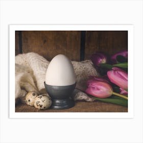 Easter Eggs And Tulips 9 Art Print