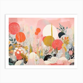 Blush Pink Preppy Abstract Art Print