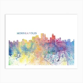 Minneapolis Minnesota Skyline Splash Art Print