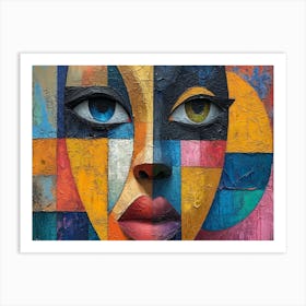 Colorful Chronicles: Abstract Narratives of History and Resilience. Face Of A Woman Art Print